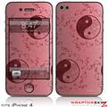 iPhone 4 Skin - Feminine Yin Yang Red (DOES NOT fit newer iPhone 4S)