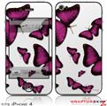 iPhone 4 Skin - Butterflies Purple (DOES NOT fit newer iPhone 4S)
