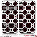 iPhone 4 Skin - Red And Black Squared (DOES NOT fit newer iPhone 4S)