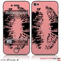 iPhone 4 Skin - Big Kiss Black on Pink (DOES NOT fit newer iPhone 4S)