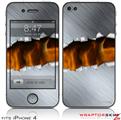 iPhone 4 Skin - Ripped Metal Fire