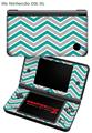 Nintendo DSi XL Skin Zig Zag Teal and Gray