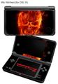 Nintendo DSi XL Skin Flaming Fire Skull Orange