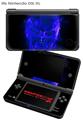 Nintendo DSi XL Skin Flaming Fire Skull Blue