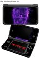 Nintendo DSi XL Skin Flaming Fire Skull Purple