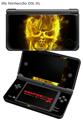 Nintendo DSi XL Skin Flaming Fire Skull Yellow