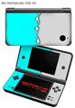 Nintendo DSi XL Skin Ripped Colors Neon Teal Gray