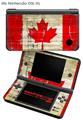 Nintendo DSi XL Skin Painted Faded and Cracked Canadian Canada Flag
