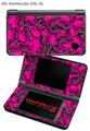 Nintendo DSi XL Skin Scattered Skulls Hot Pink