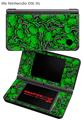 Nintendo DSi XL Skin Scattered Skulls Green