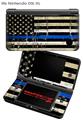 Nintendo DSi XL Skin Painted Faded Cracked Blue Line Stripe USA American Flag