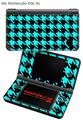 Nintendo DSi XL Skin Houndstooth Neon Teal on Black