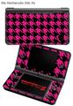 Nintendo DSi XL Skin Houndstooth Hot Pink on Black
