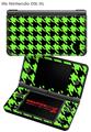 Nintendo DSi XL Skin Houndstooth Neon Lime Green on Black