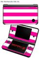 Nintendo DSi XL Skin Kearas Psycho Stripes Hot Pink and White