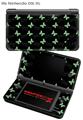 Nintendo DSi XL Skin Pastel Butterflies Green on Black