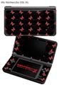 Nintendo DSi XL Skin Pastel Butterflies Red on Black