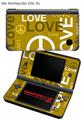Nintendo DSi XL Skin Love and Peace Yellow