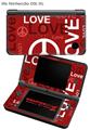 Nintendo DSi XL Skin Love and Peace Red