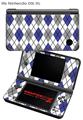 Nintendo DSi XL Skin Argyle Blue and Gray