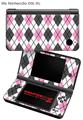 Nintendo DSi XL Skin Argyle Pink and Gray