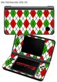 Nintendo DSi XL Skin Argyle Red and Green