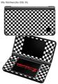 Nintendo DSi XL Skin Checkered Canvas Black and White