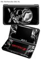 Nintendo DSi XL Skin Chrome Skull on Black