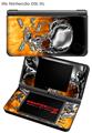 Nintendo DSi XL Skin Chrome Skull on Fire