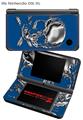 Nintendo DSi XL Skin Chrome Skull on Midnight Blue