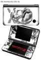 Nintendo DSi XL Skin Chrome Skull on White