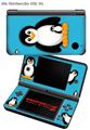 Nintendo DSi XL Skin Penguins on Blue