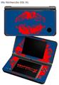 Nintendo DSi XL Skin Big Kiss Red on Midnight Blue