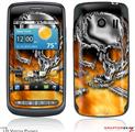 LG Vortex Skin Chrome Skull on Fire