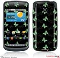 LG Vortex Skin Pastel Butterflies Green on Black