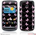 LG Vortex Skin Pastel Butterflies Pink on Black