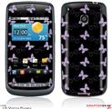 LG Vortex Skin Pastel Butterflies Purple on Black