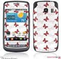 LG Vortex Skin Pastel Butterflies Red on White