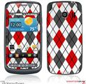 LG Vortex Skin Argyle Red and Gray