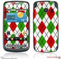 LG Vortex Skin Argyle Red and Green