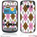 LG Vortex Skin Argyle Pink and Brown