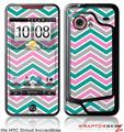 HTC Droid Incredible Skin Zig Zag Teal Pink and Gray