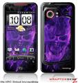 HTC Droid Incredible Skin Flaming Fire Skull Purple