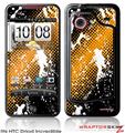HTC Droid Incredible Skin Halftone Splatter White Orange