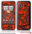 HTC Droid Incredible Skin Scattered Skulls Red
