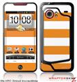 HTC Droid Incredible Skin - Kearas Psycho Stripes Orange and White
