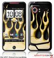 HTC Droid Incredible Skin - Metal Flames Yellow