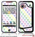 HTC Droid Incredible Skin - Pastel Hearts on White