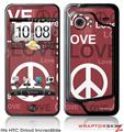 HTC Droid Incredible Skin - Love and Peace Pink