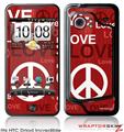 HTC Droid Incredible Skin - Love and Peace Red